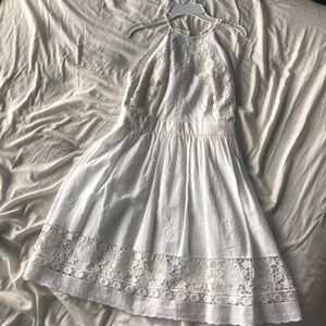 White halter top fit and flare dress!!